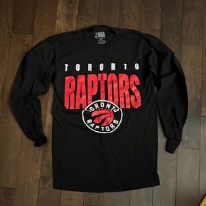 NBA Toronto Raptors Black Long Sleeve Shirt with Red Graphics